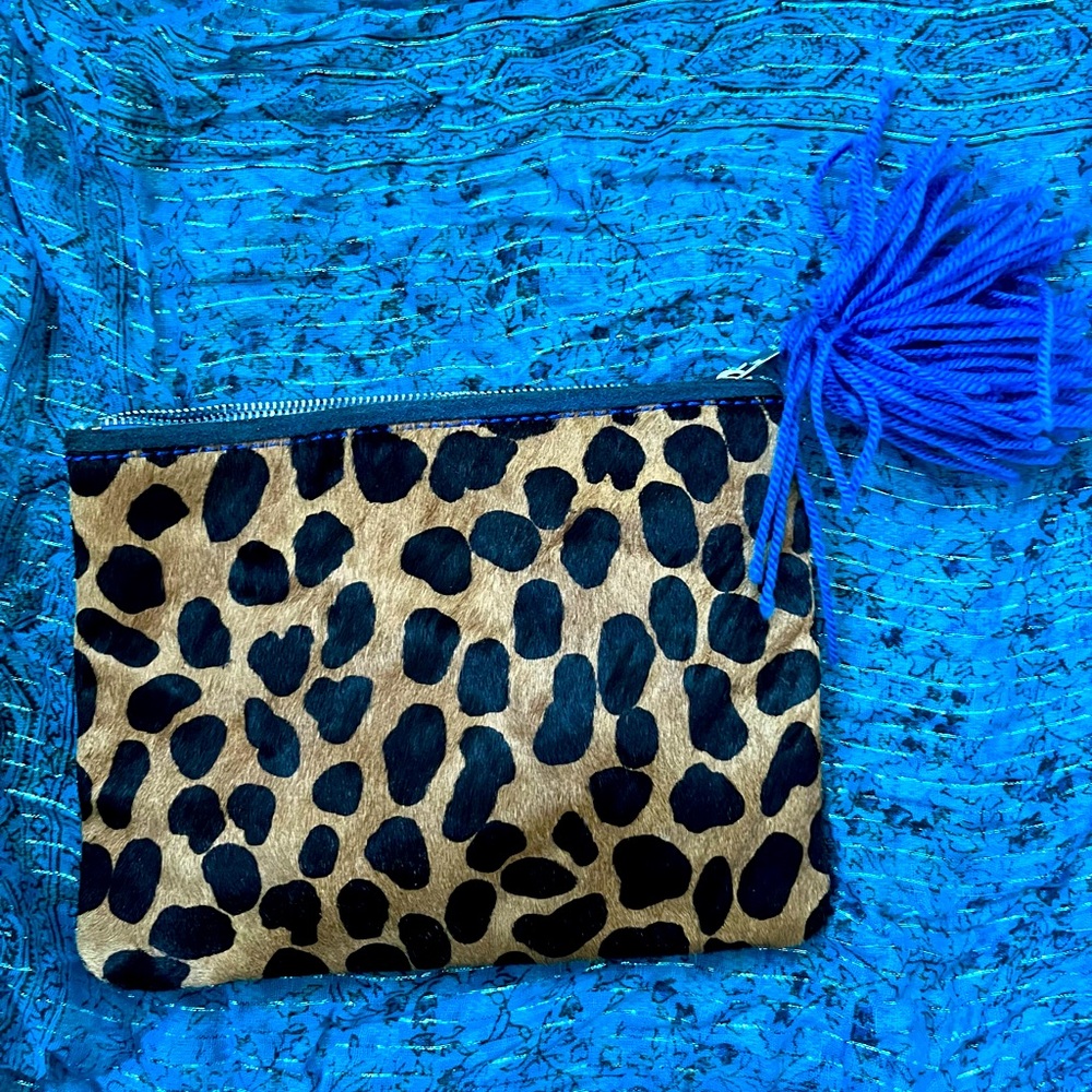 Marche clutch/ purse leopard print
